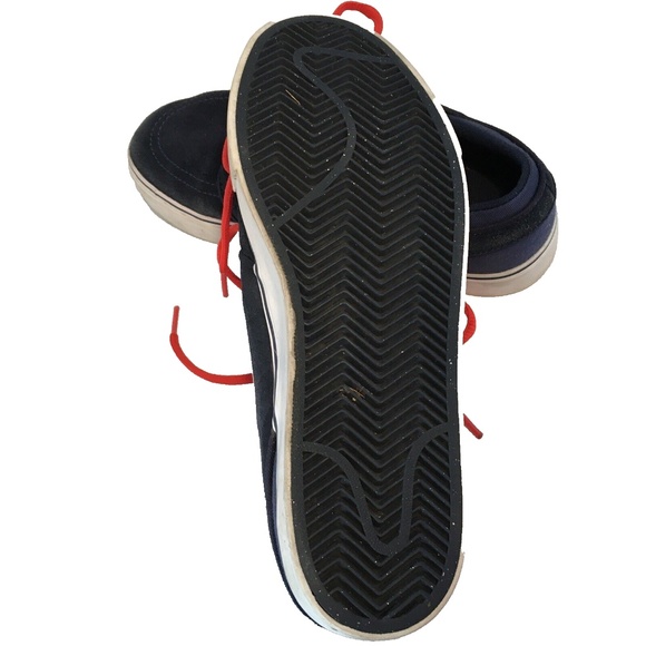 Nike Skater Shoes SB Stefan Janoski Blue & White Youth Size 6Y Red Laces Suede - Picture 7 of 7